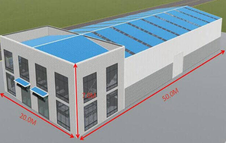 Goedkope metalen gebouwen Werkplaats Hangar Staalframe Prefabriceerde staalconstructie magazijn